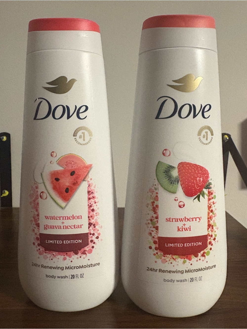 Dove Limited Edition Watermelon Guava + Strawberry Kiwi Body Wash 20oz 2-Pack